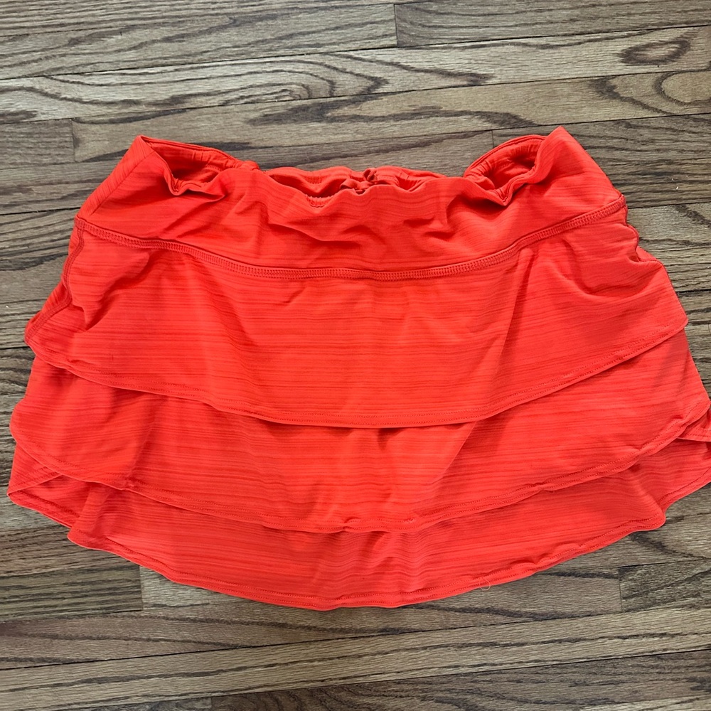 Athleta Bright Red Layered Mini Skirt